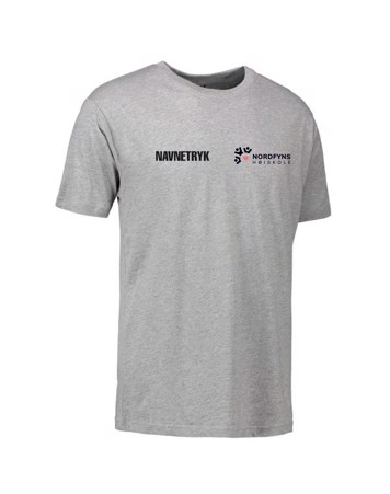 ID 0500 Grå Voksen T-shirt med NFH Tryk og navn