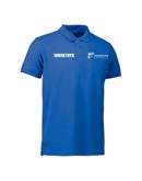 ID 0525 Blå Voksen Polo T-shirt med NFH Tryk og Navn