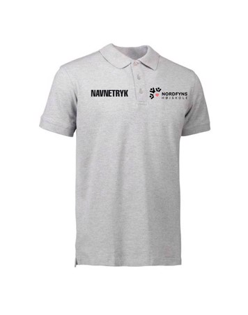 ID 0525 Grå Voksen Polo T-shirt med NFH Tryk og Navn