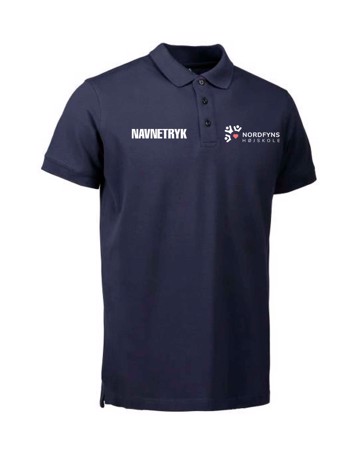ID 0525 Mørkeblå Voksen Polo T-shirt med NFH Tryk og Navn