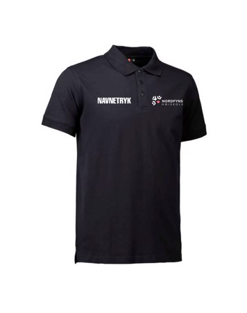 ID 0525 Sort Vokse Polo T-shirt med NFH Tryk og Navn