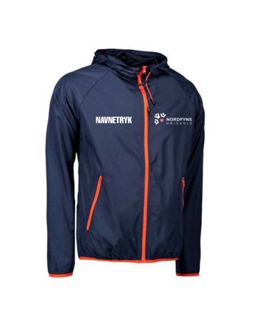 ID 0710 Mørkeblå og Orange Voksen Jakke med NFH Tryk og navn