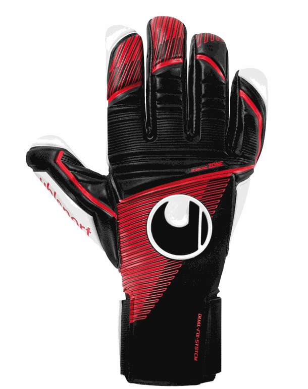 Uhlsport Powerline Absolutgrip Half Negative Cut Målmandshandsker Sort-Rød Unisex