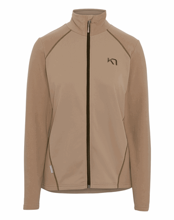 KARI TRAA F/Z Fleece Fleecetrøje Midstone Sand Grey Dame