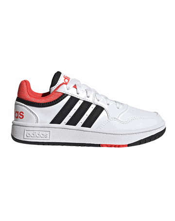 Adidas Hoops 3.0 K Børnesko Hvid-Sort-Rød Børn