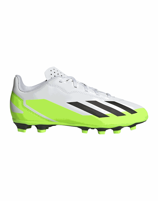 Adidas X Crazyfast.4 FxG Fodboldstøvler Hvid-Neongrøn Børn