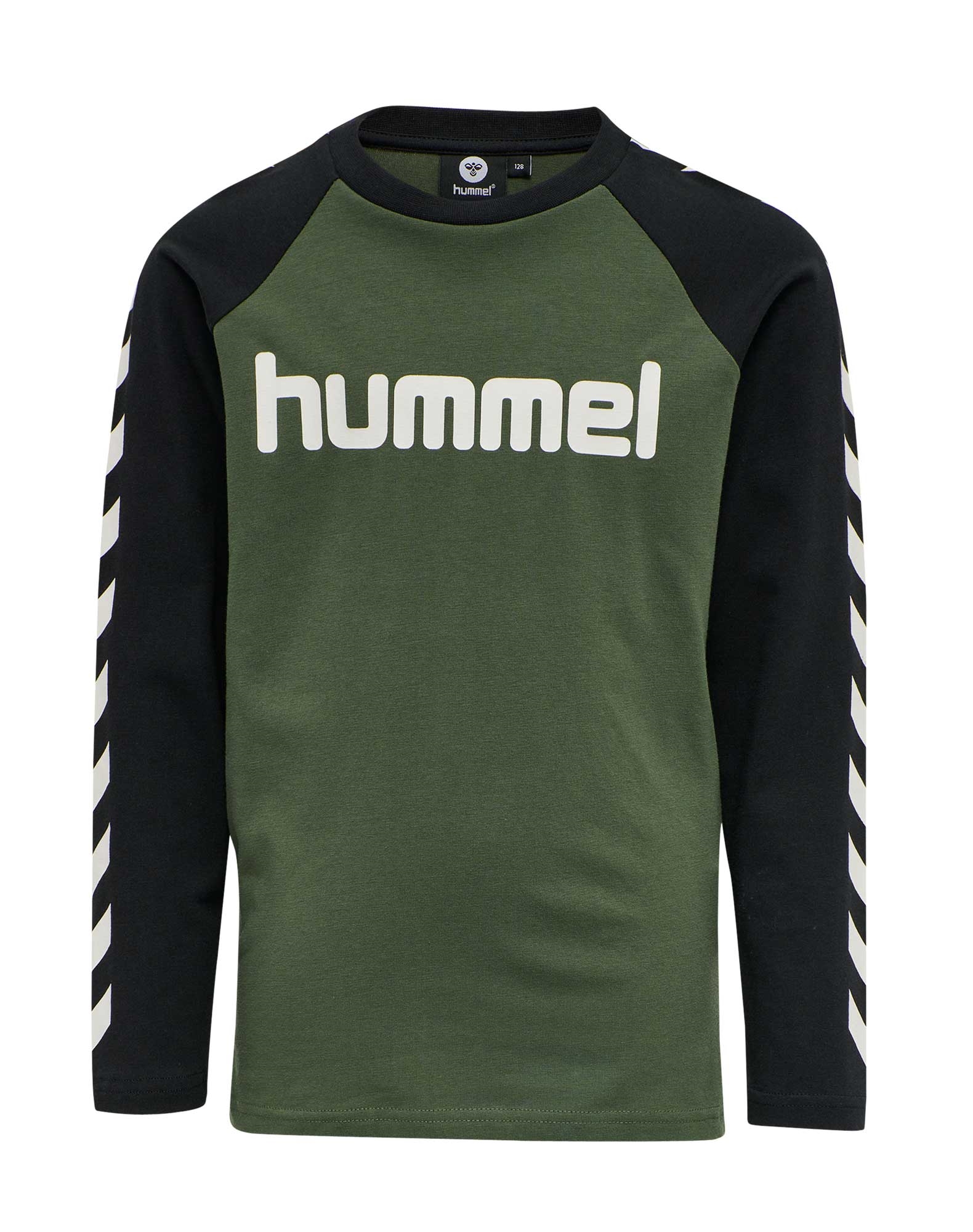 Simuler Grisling Optimistisk Køb Hummel Boys langærmet t-shirt til børn i grøn-sort