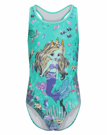 Zig Zag Mermaid Badedragt Grøn Pige