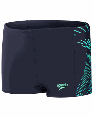 Speedo Plastisol Placement Aquashort Badebukser Navy-Grøn Drenge