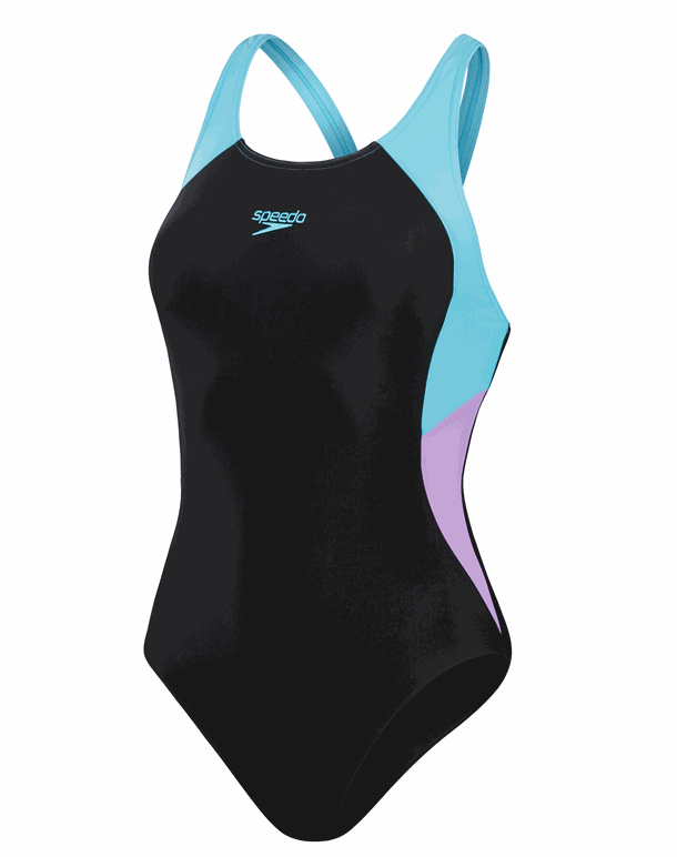 Speedo Colorblock Splice Muscleback Badedragter Black-Purple Dame