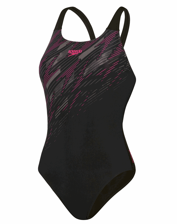 Speedo HyperBoom Placement Muscleback Badedragter Black-Pink Dame