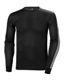 Helly Hansen Lifa Stripe Crew HH Dry Crew Rayé Skiundertøj Sort Herre