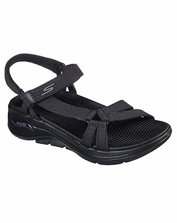 Skechers Go Walk Arch Fit Sandaler Sort Dame