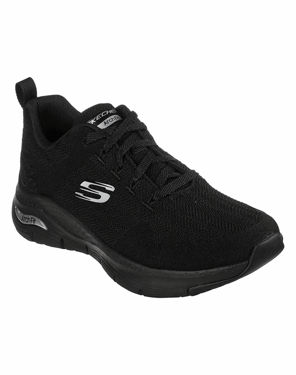 Skechers Arch Fit - Comfy Wave - Model 149414 Fritidssko Sort Dame