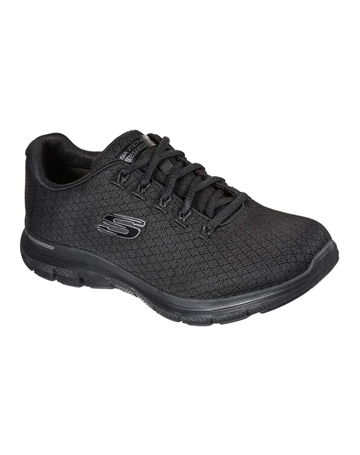 Skechers Flex Appeal 4.0 - Waterproof Fritidssko Sort Dame