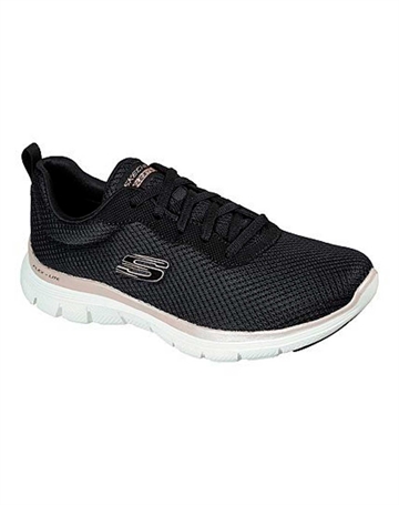 Skechers Flex Appeal 4.0 - Brilliant View - Model 149303 Fritidssko Sort-Rosa Guld Dame