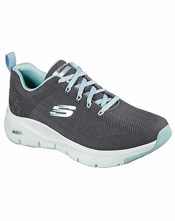 Skechers Arch Fit - Comfy Wave Fritidssko Grå-Blå Dame