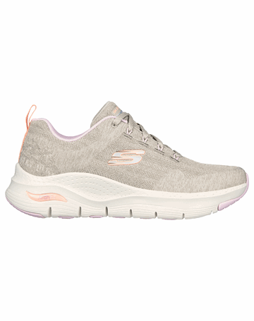 Skechers Arch Fit Comfy Wave Fritidssko Beige-Lyserød  Dame