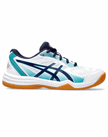 Asics Upcourt 5 Indendørssko Hvid-Navy-Turkis Børn