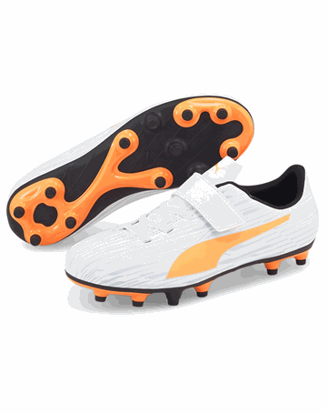 Puma Rapido III Fodboldstøvler Hvid-Orange Børn
