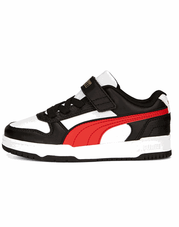 Puma RBD Game Low  Børnesko Sort-Hvid-Rød Børn