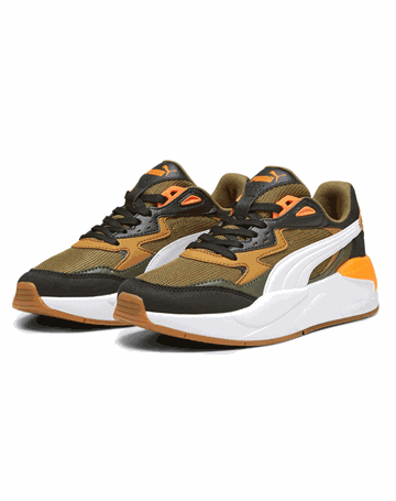 Puma X-Ray Speed Natural Børnesko Olivengrøn-Orange Børn