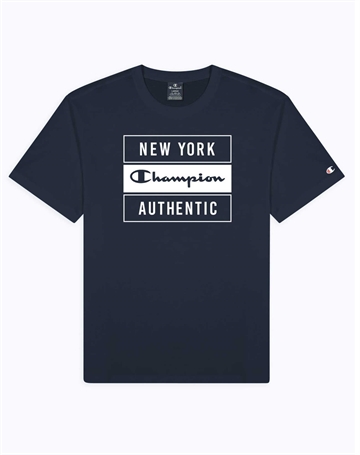 Champion Crewneck T-shirt Navy Herre