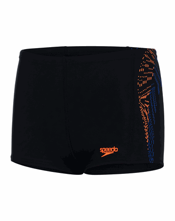 Speedo Allover Panel Badebukser Sort-Orange-Blå Børn