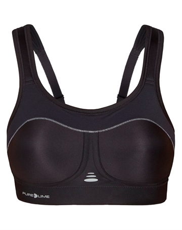 Purelime Compression Bra - High Impact Sports bh Sort Dame