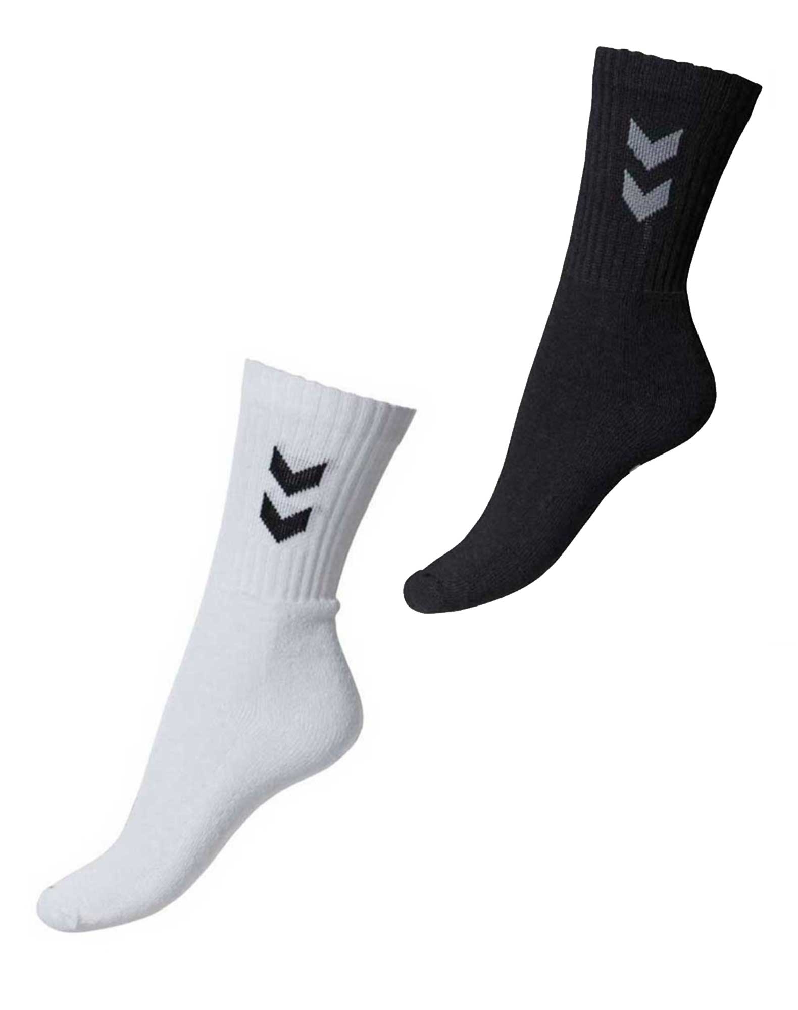 stor Forbyde svar Hummel basis sokker i bomuld og polyester sort/hvid